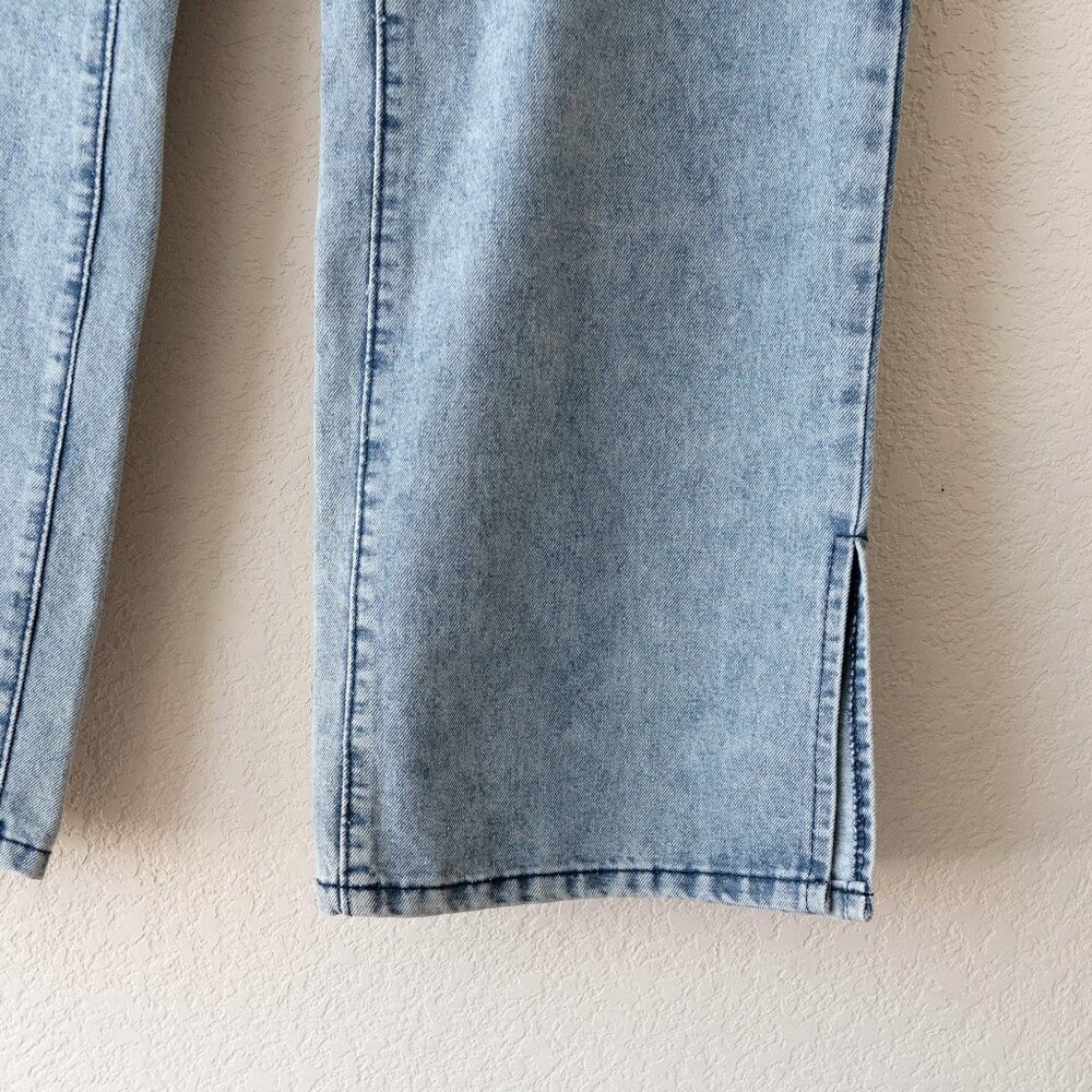 NWT Lucky & Blessed Jeans Sz 14 Light Wash Straight Leg Denim Embroidered - Picture 5 of 8